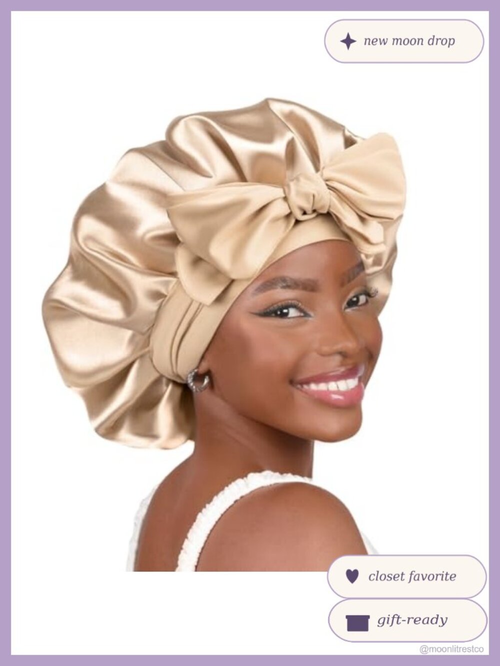 Adjustable Silk Satin Bonnet Double Layer Sleep Cap Frizz Prevention Curly Hair
